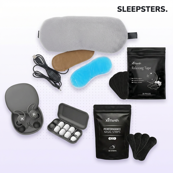 Sleepsters Ultimate Sleep System — Elite Earplugs, Lavender Mask, Mouth Tape & Nasal Strips