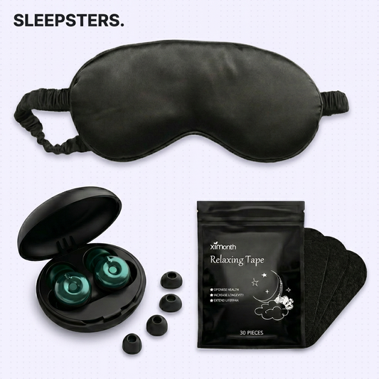 Sleepsters Traveller's Complete Sleep Kit — Earplugs, Silk Mask & Mouth Tape