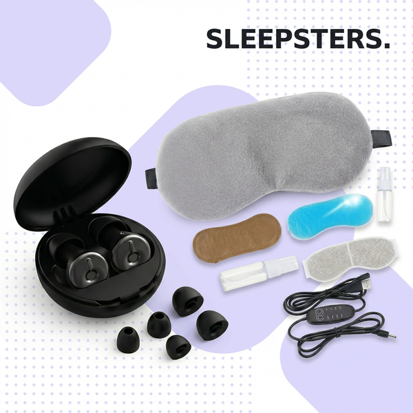 Sleepsters Total Blackout Kit — Acoustic Earplugs + Lavender Therapy Mask