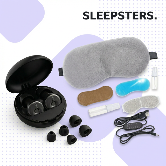 Sleepsters Total Blackout Kit — Acoustic Earplugs + Lavender Therapy Mask