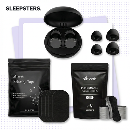 Sleepsters Anti-Snore Complete System — Earplugs, Mouth Tape & Nasal Strips