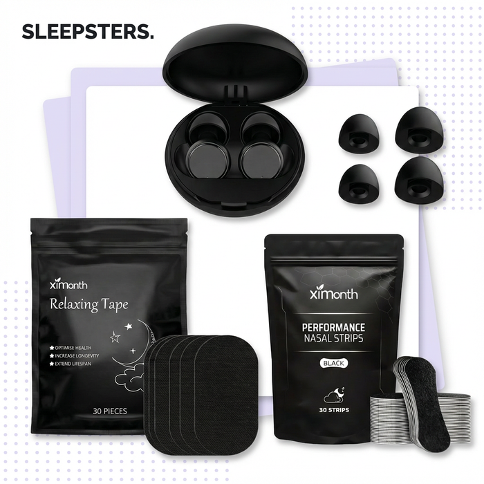 Sleepsters Anti-Snore Complete System — Earplugs, Mouth Tape & Nasal Strips
