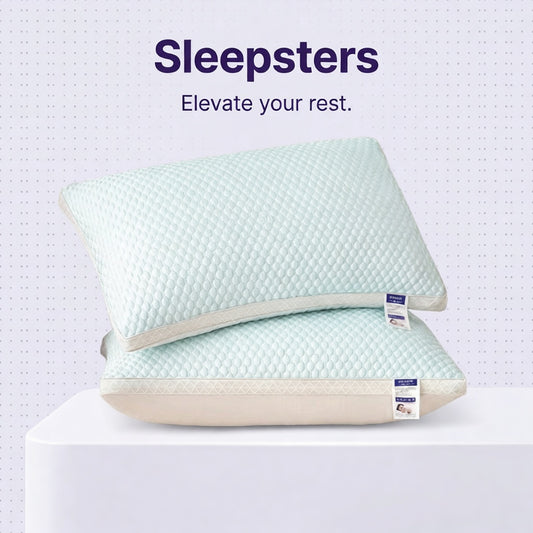 Sleepsters Ice Silk Cooling Pillow — 7-Channel Fiber Support