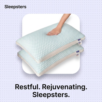 Sleepsters Ice Silk Cooling Pillow — 7-Channel Fiber Support